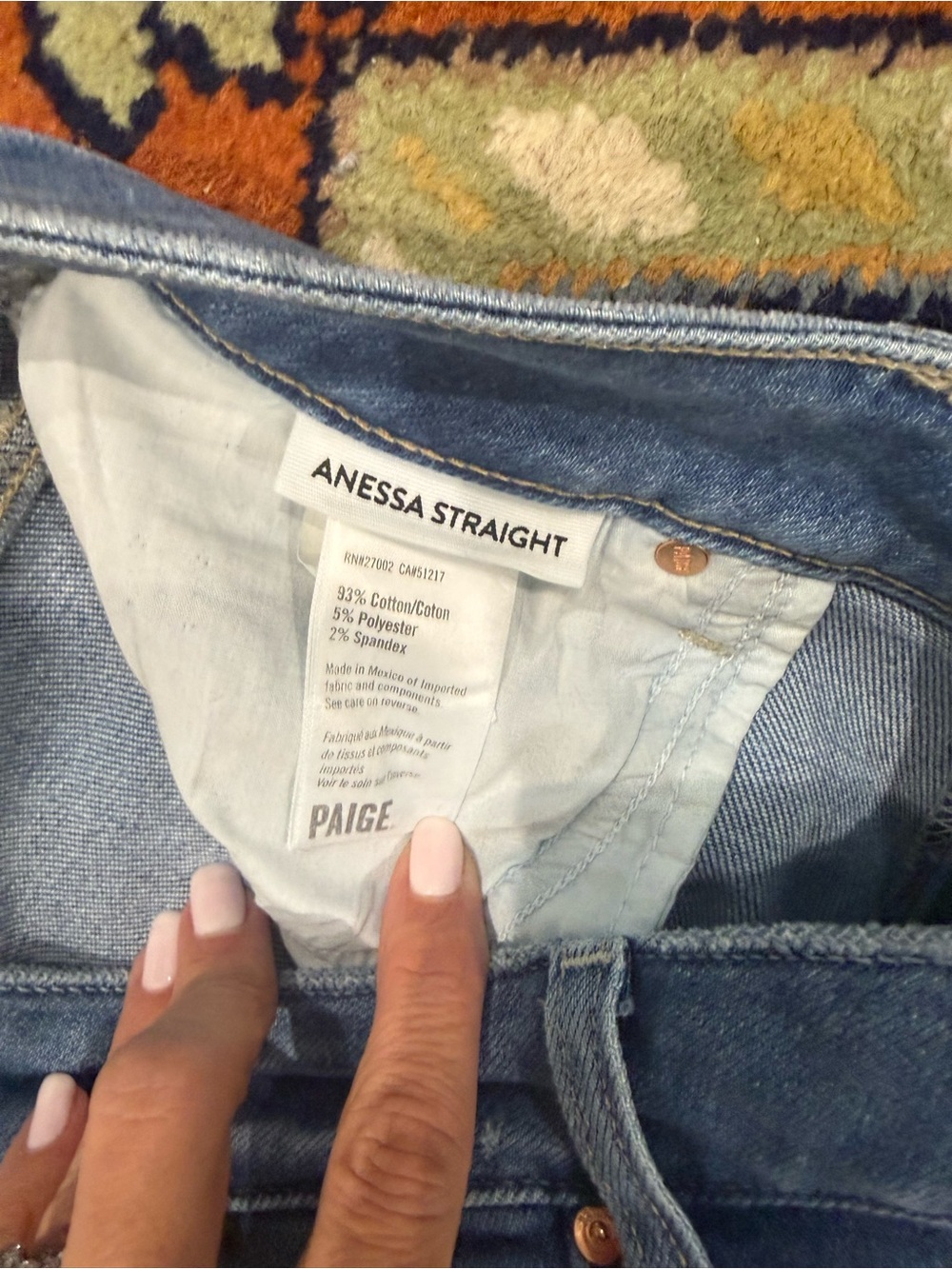 NWOT PAIGE Women's Anessa Straight Straight Jeans 28 - Picture 2 of 3